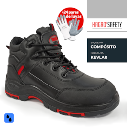  Bota Segurança Hagro'Safety M-8393 + 24 Pares de Luvas