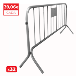 Barreira de Segurança Anti-Motim 2500x1000MM Galvanizada 2 Bases - 32UNI